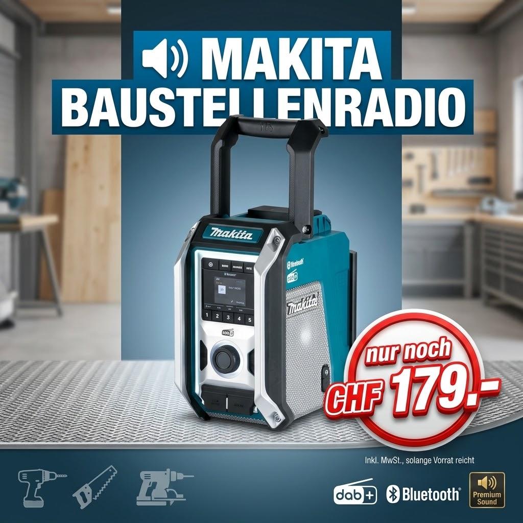 Makita Baustellenradio DAB / DAB+ / FM / Bluetooth® / Subwoofer DMR115