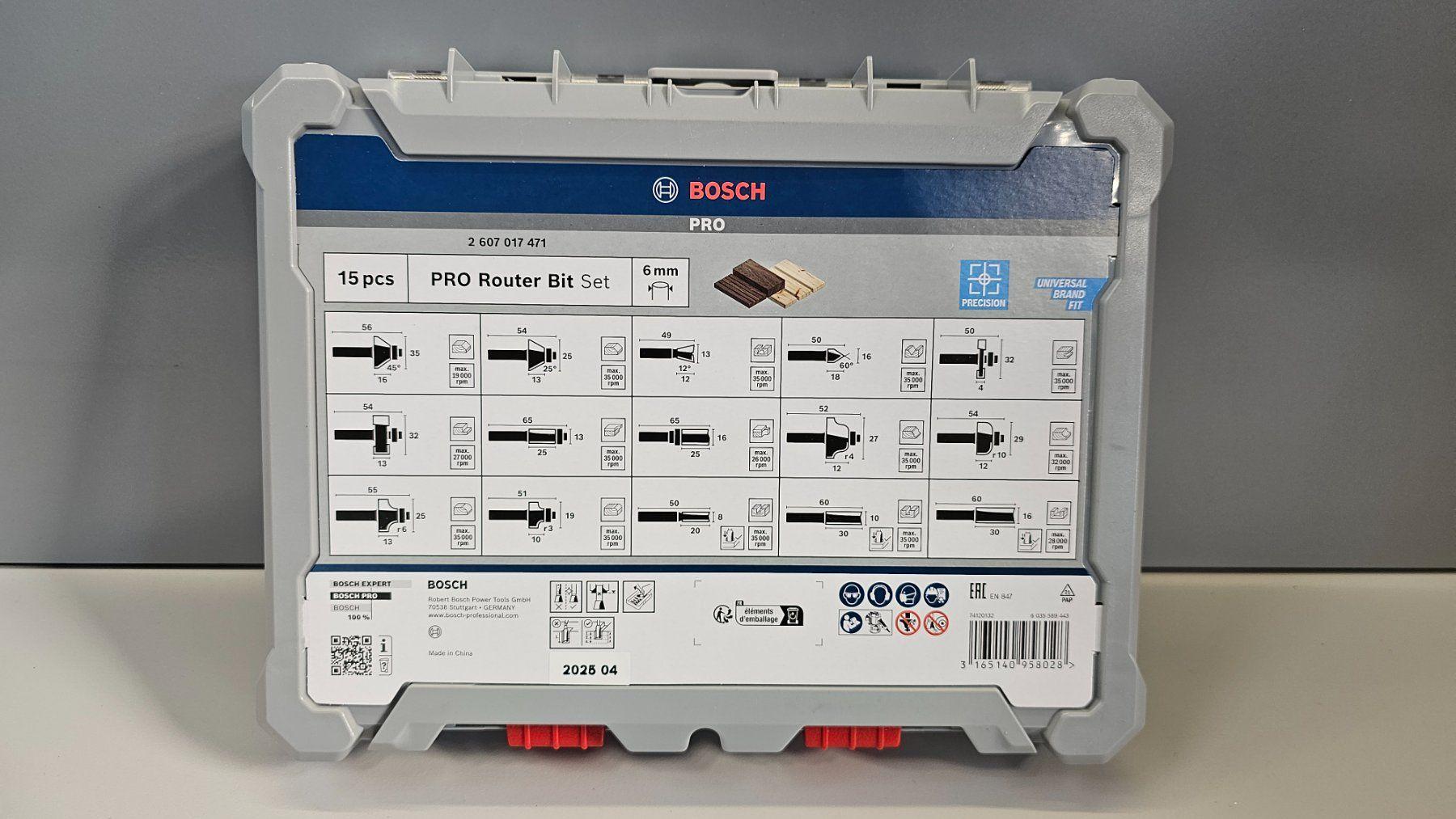 Bosch Pro 15tlg. Fräser Set 6mm Schaft für Oberfräser – Bild 2