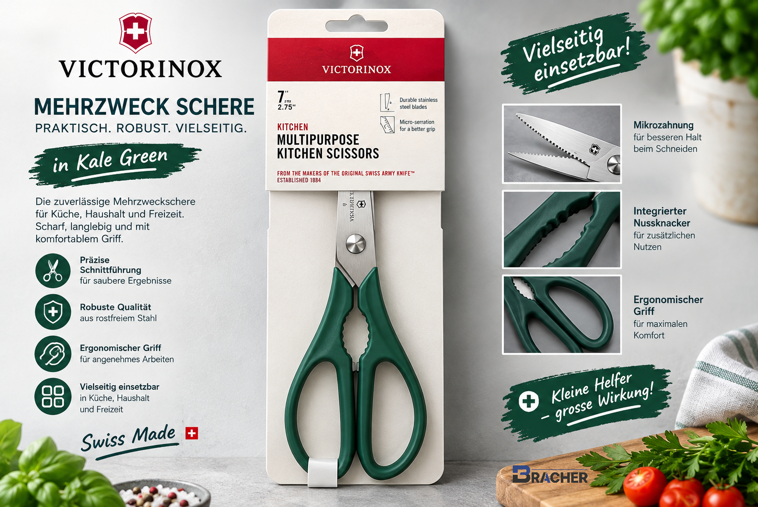 Victorinox Mehrzweckschere in Kale Green