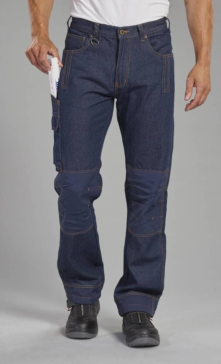 Arbeitsjeans mit Kniebesatz, Farbe Blau, Gr.27 – Bild 2