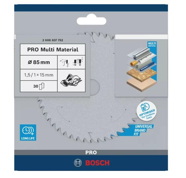 Bosch Kreissägeblatt Standard for Multimaterial, Ø 85mm, 30Z – Bild 2