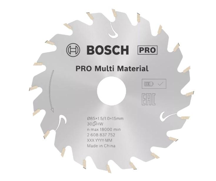 Bosch Kreissägeblatt Standard for Multimaterial, Ø 85mm, 30Z