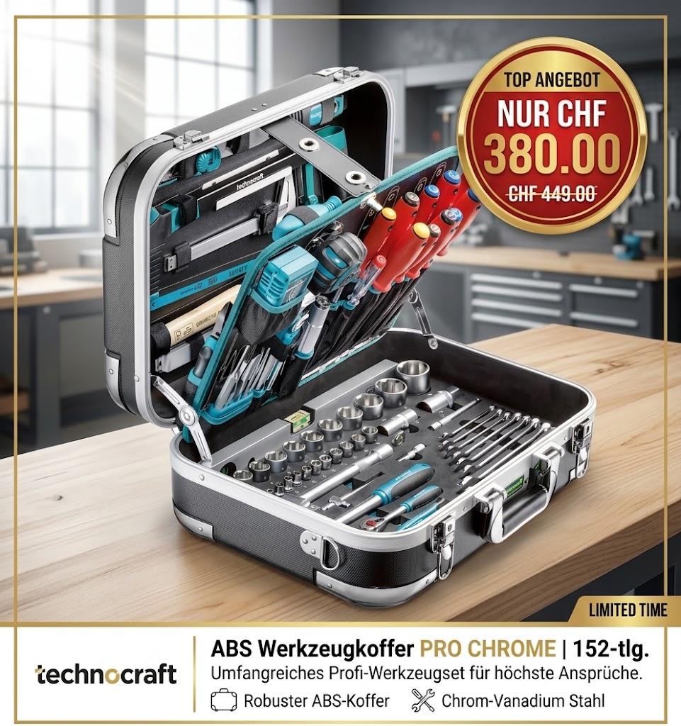 Technocraft ABS-Werkzeugkoffer PRO CHROME 152-tlg.