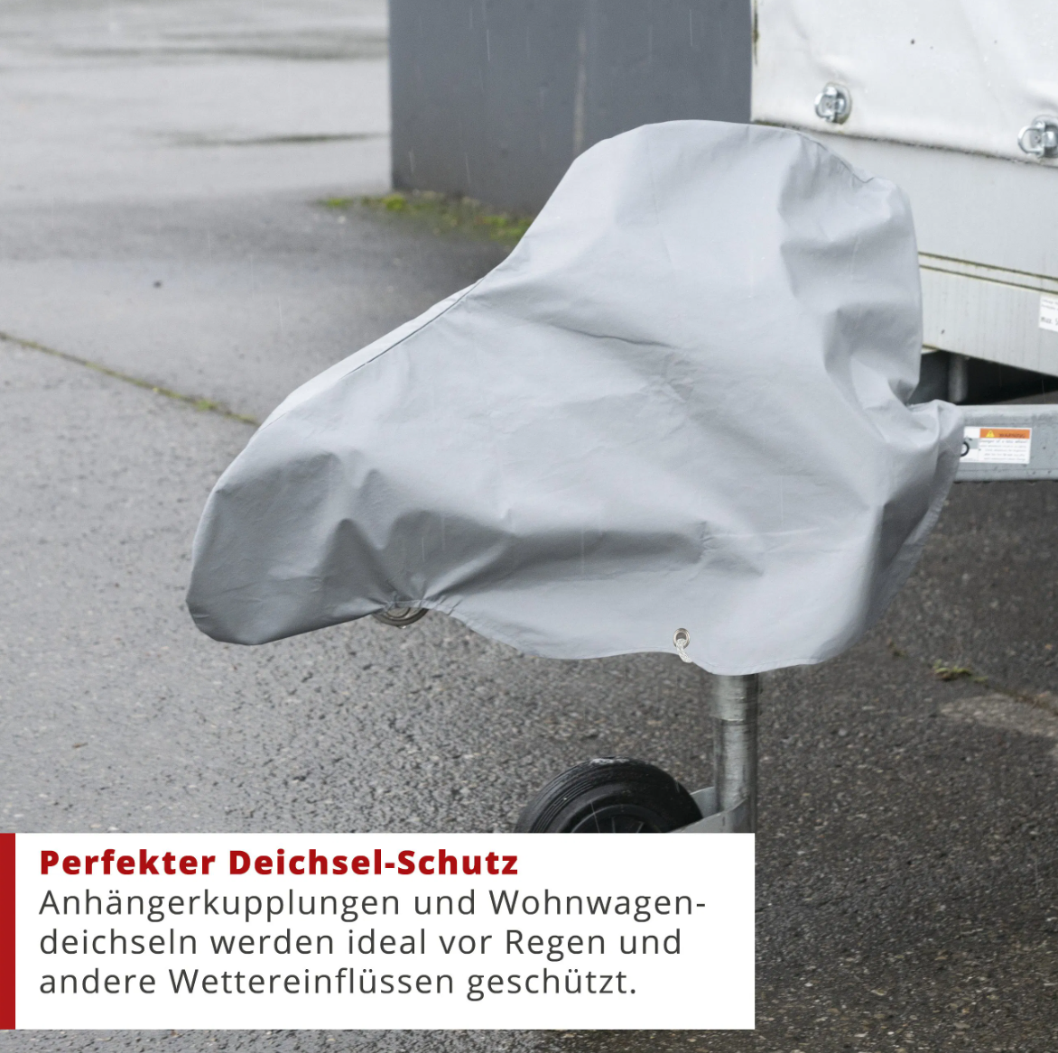 Deichselhaube, Deichselabdeckung Universalgröße 82x32x59 cm grau – Bild 2