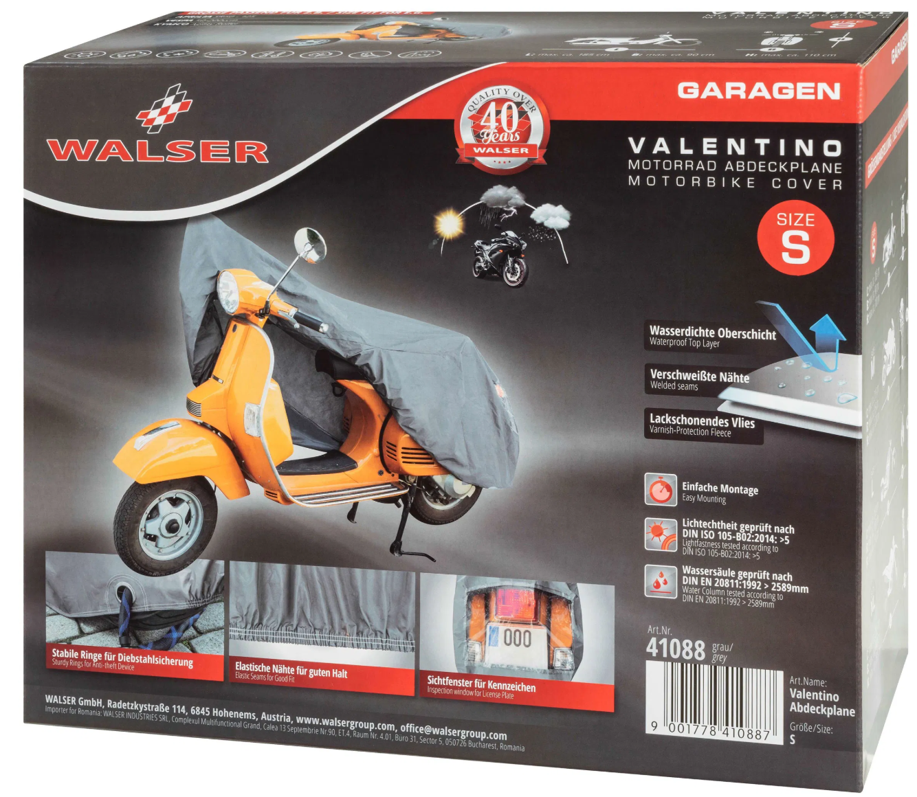 Walser Premium Motorrad Abdeckplane S, Vespa-Abdeckplane – Bild 8