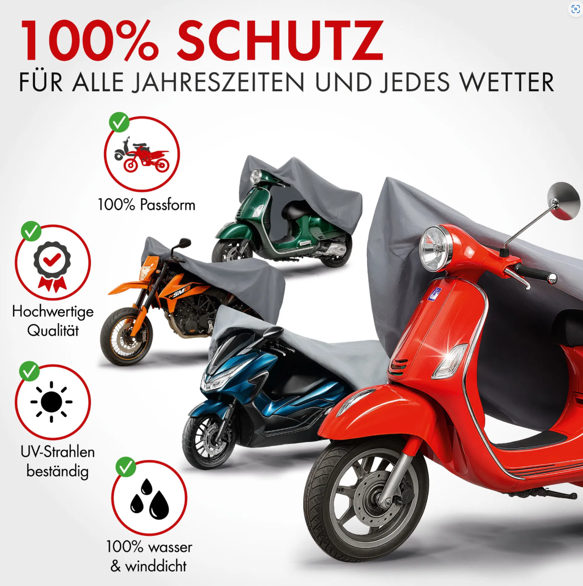 Walser Premium Motorrad Abdeckplane S, Vespa-Abdeckplane – Bild 2