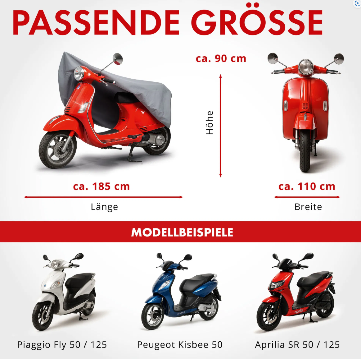 Walser Premium Motorrad Abdeckplane S, Vespa-Abdeckplane – Bild 3