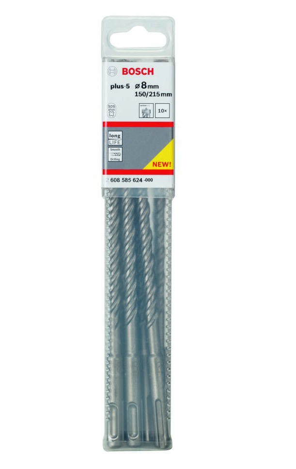 10 Stk. Bosch Hammerbohrer SDS plus-5 8 x 150 x 215 mm