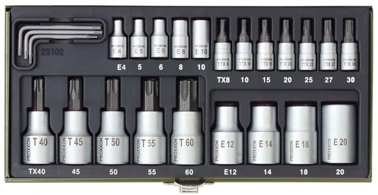 PROXXON Torx Nüsse Steckschlüssel Spezialsatz 24 teiliger Satz