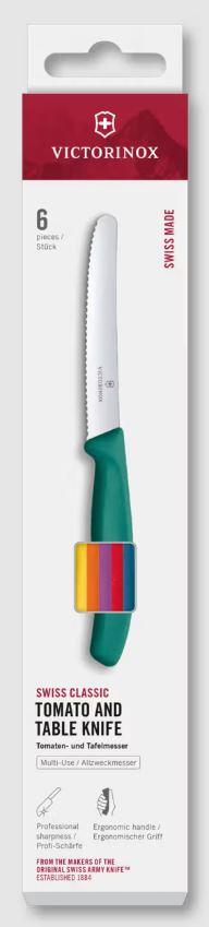Victorinox Swiss Classic Tomaten- und Tafelmesser-Set, 6-teilig, 11 cm Mehrfarbig