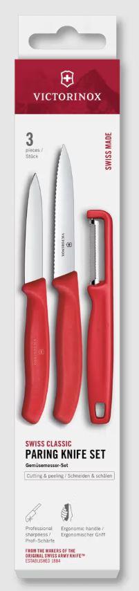 Swiss Classic Gemüsemesser-Set mit I-Schäler, 3-teilig, 10 cm