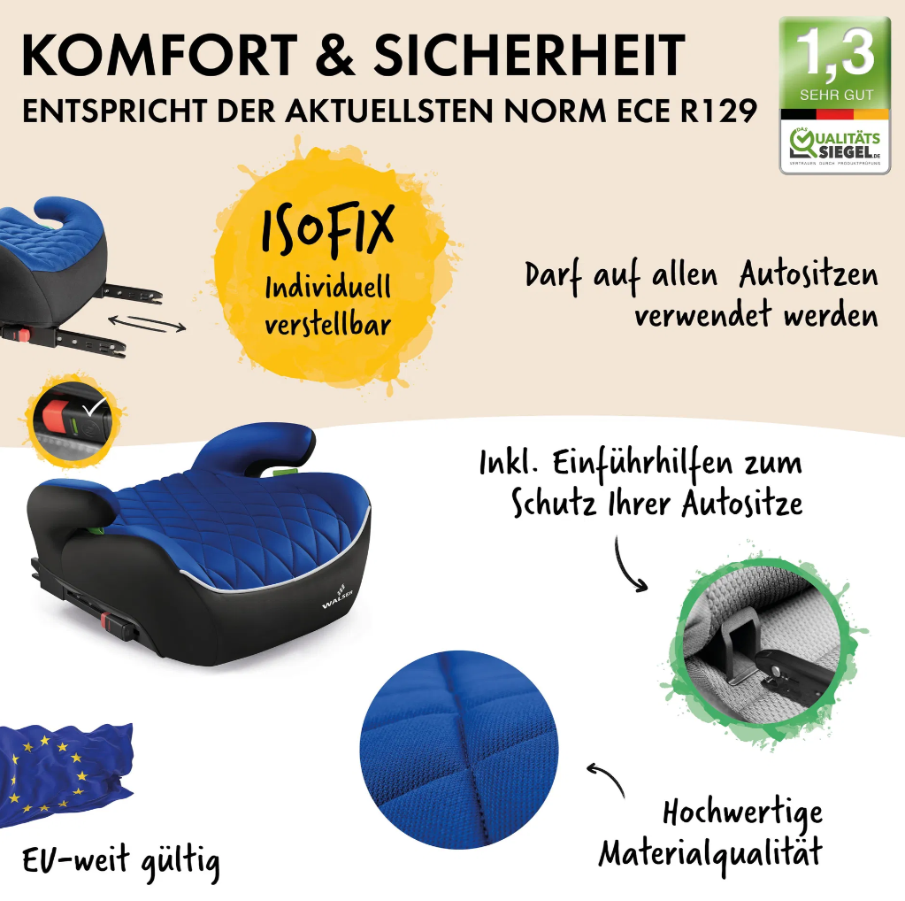 Kindersitzerhöhung Auto Andy mit ISOFIX-Schienen, Premium – Bild 7