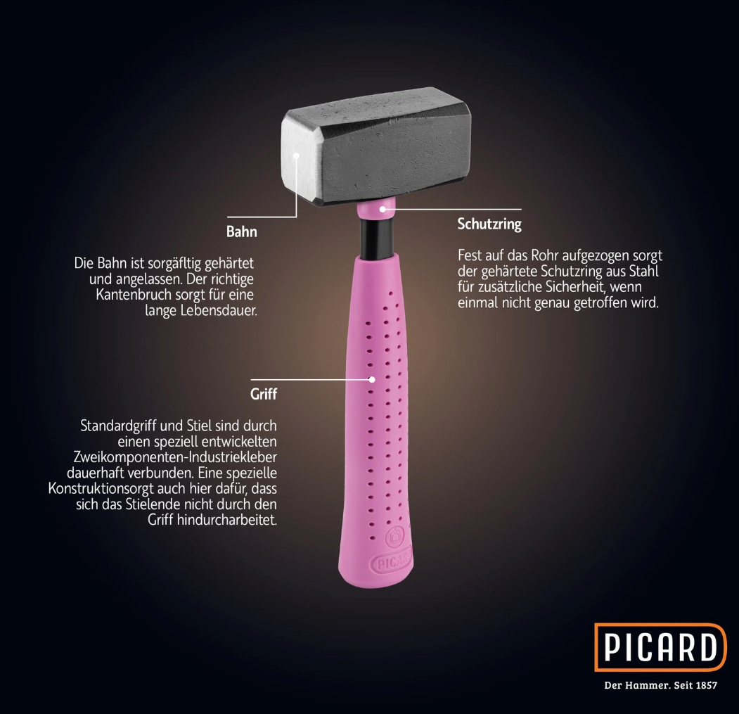 Fäustel Picard Pink Edition 1250g mit Aufsatz – Bild 2