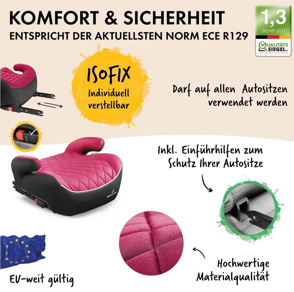 Kindersitzerhöhung Auto Andy mit ISOFIX-Schienen, Premium – Bild 3